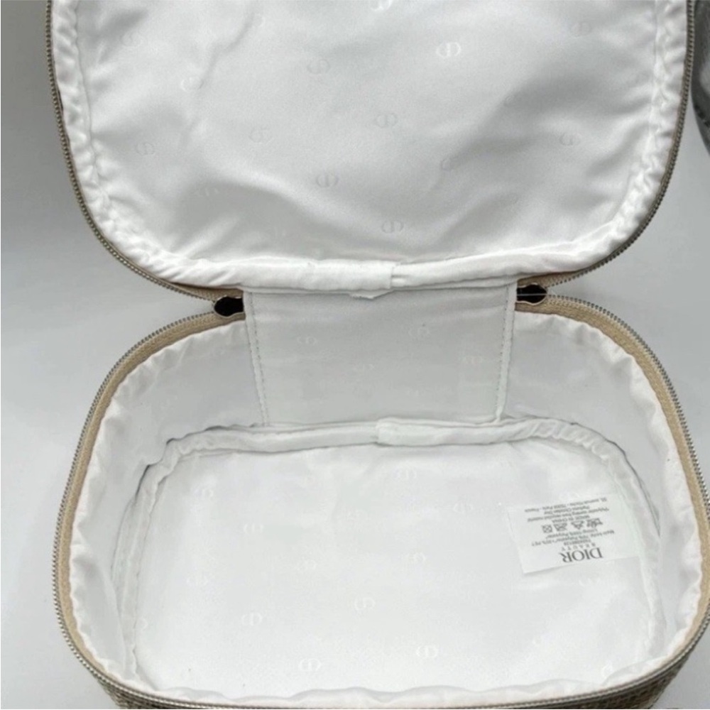 Dior 2025 Limited Holiday Edition cosmetic pouch in a gold, sparkly material. - Picture 3 of 5